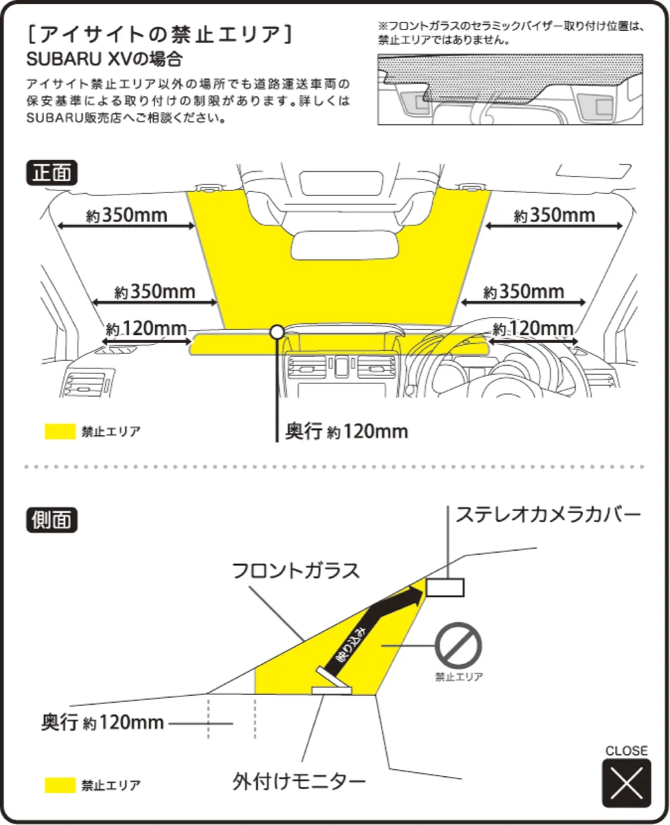 スバル　XV ドライブレコーダー取り付け 作業画像 02